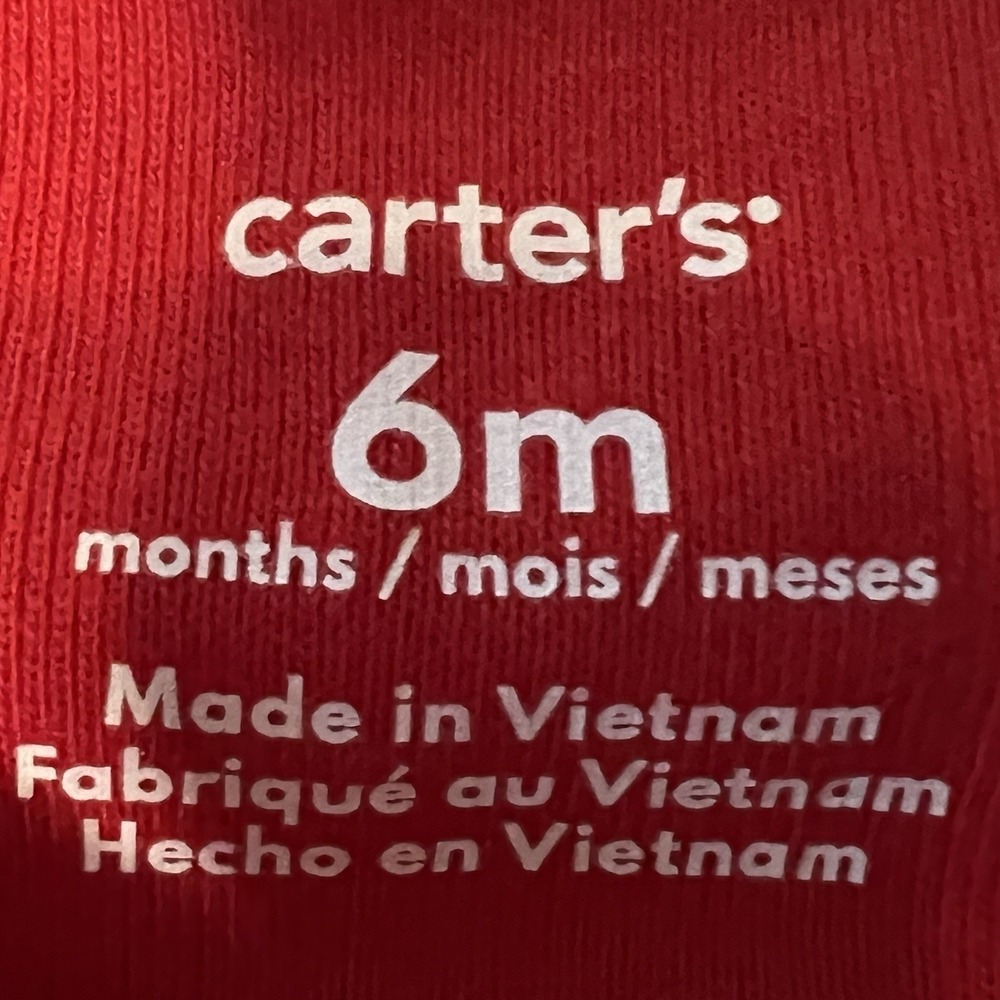 Carter's Bodysuit Baby Unisex 6M Red New My Very First Christmas Long Sleeve - Picture 6 of 9